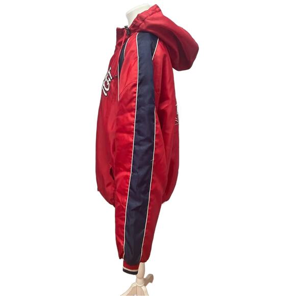 MLB St Louis Cardinals Baseball Mens XL Full Zip Up Hooded Warm Coat W Repairs - Picture 3 of 10